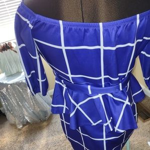 Purple and white dress